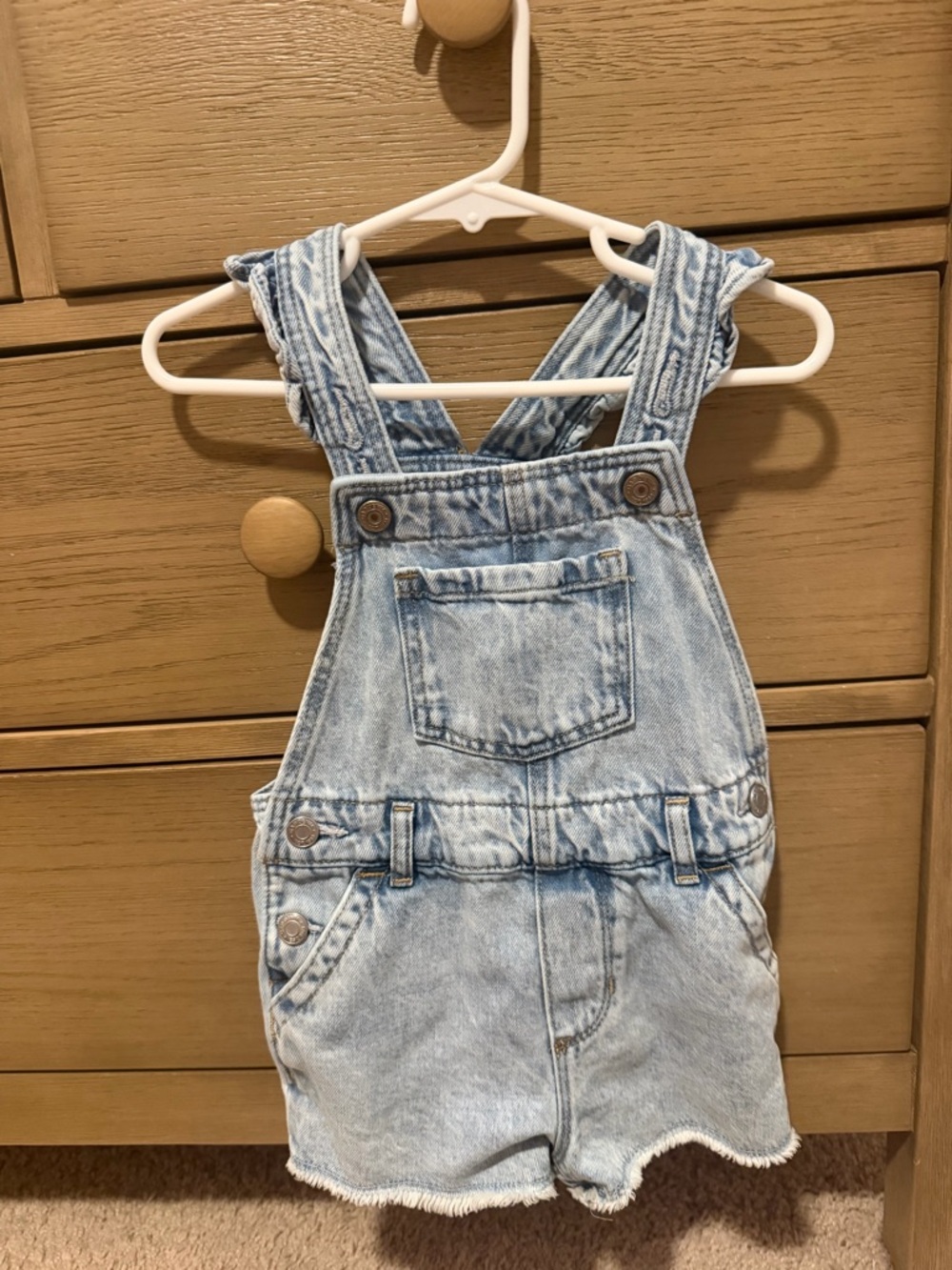 GAP Light Blue Denim Overall Shorts for Kids